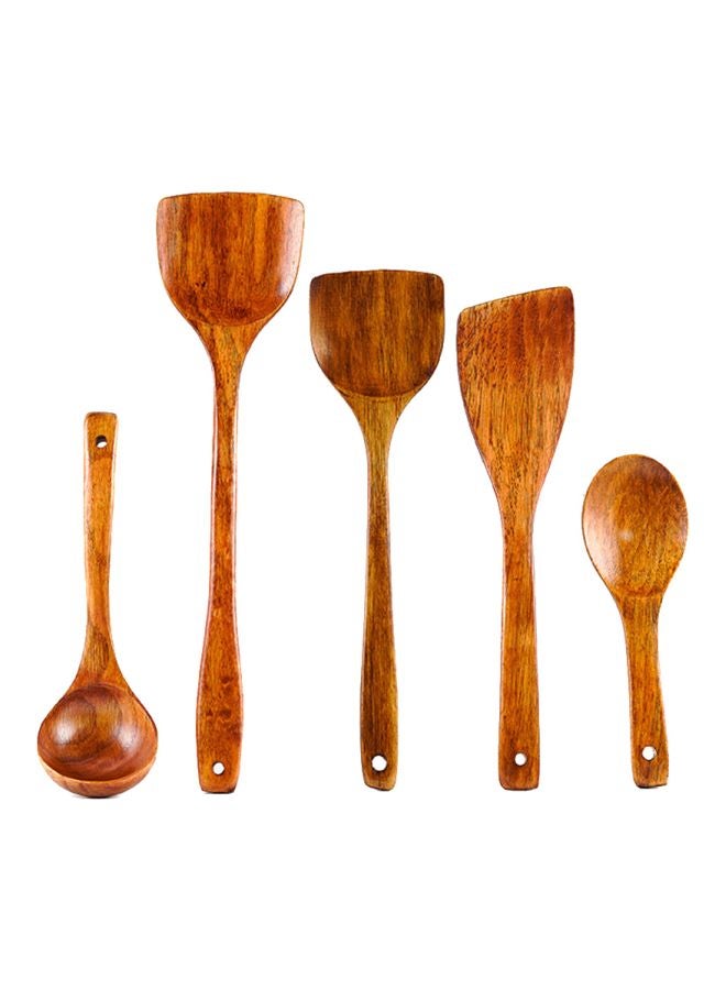 5-Piece Wooden Cooking Ladle Set Brown Rice Spoon 21.5x7, Frying Spatula 2x 39x9.5, 1x Spatula 33x8, 1x Soup Spoon 25x7.5centimeter 5-Piece Wooden Cooking Ladle Set Brown Rice Spoon 21.5x7, Frying Spatula 2x 39x9.5, 1x Spatula 33x8, 1x Soup Spoon 25x7.5centimeter